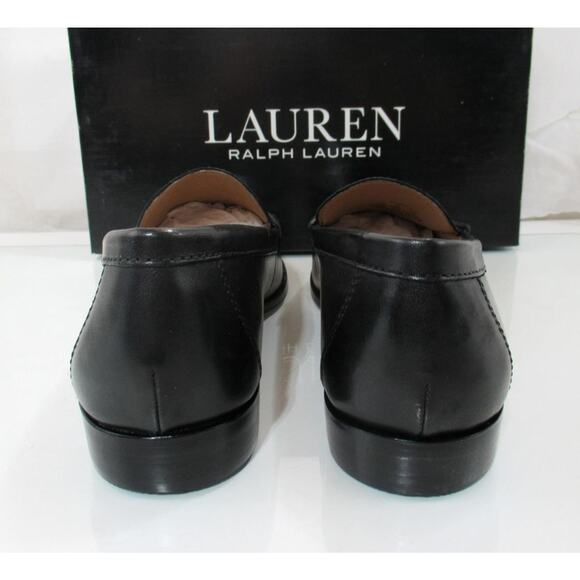 Women's LAUREN Ralph Lauren Wynnie Burnished Leather Penny Loafer Black - Picture 7 of 10